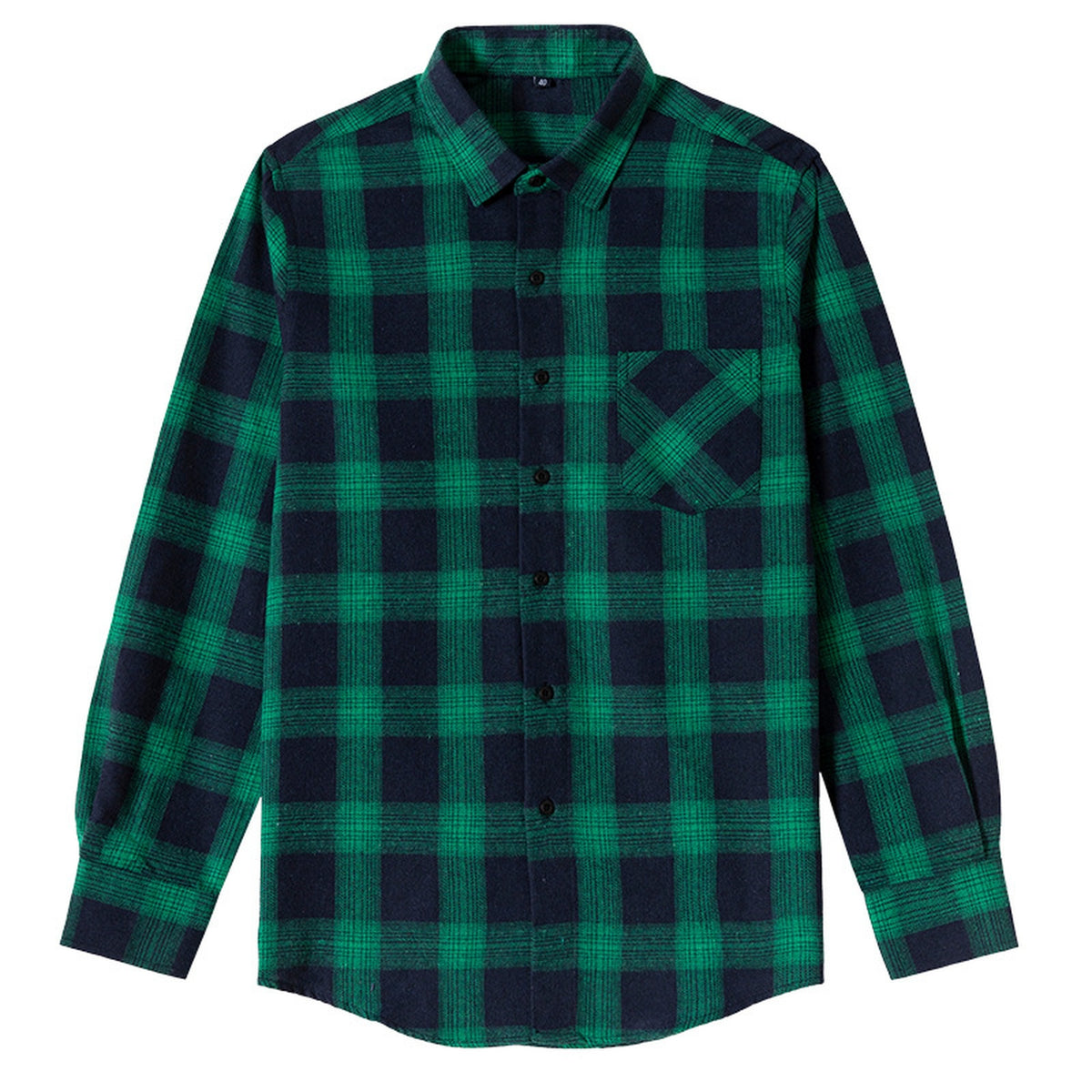 Men's Shirt - Plaid Long-Sleeved Shirt - Classic Ruffled Check Patterned Casual Cotton Men's Clothing Casual Export Shirt