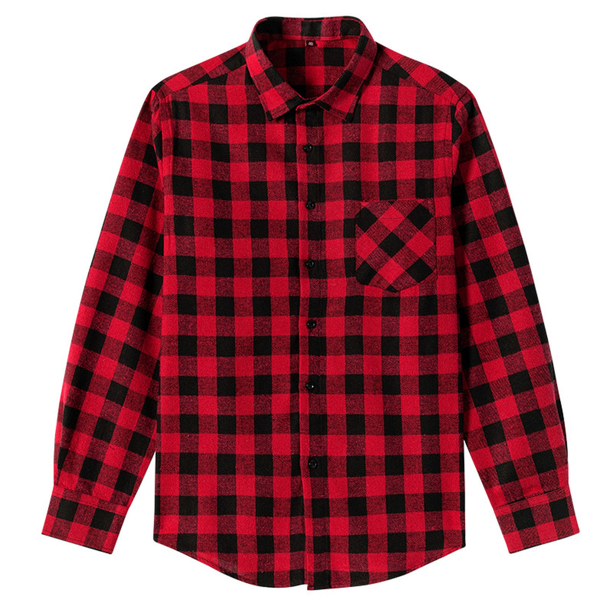Men's Shirt - Plaid Long-Sleeved Shirt - Classic Ruffled Check Patterned Casual Cotton Men's Clothing Casual Export Shirt