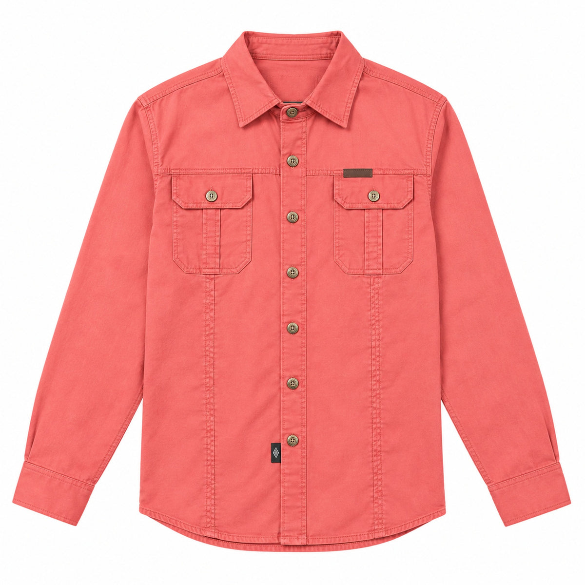 Men's Red Cotton Long-Sleeved Jacket