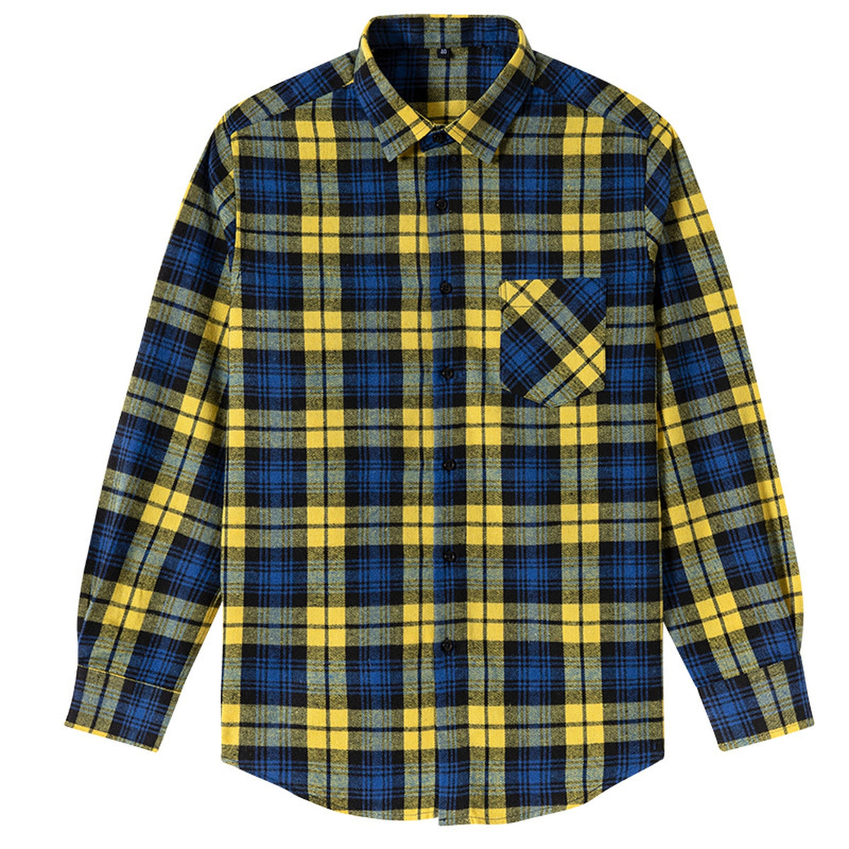 Men's Shirt - Plaid Long-Sleeved Shirt - Classic Ruffled Check Patterned Casual Cotton Men's Clothing Casual Export Shirt