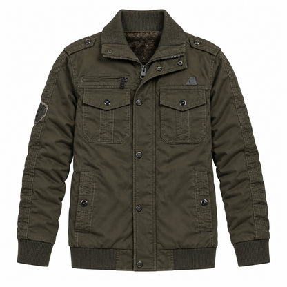 Men’s Army Green fleece-lined  hooded jacket