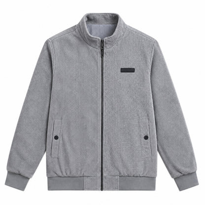 Men's Grey Stand Collar Loose Casual Jacket