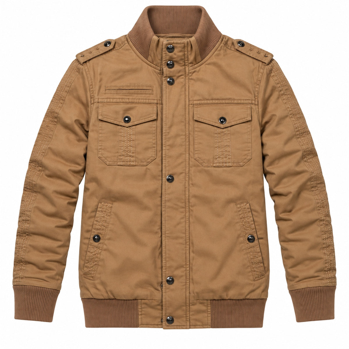 Men’s Khaki fleece-lined  hooded jacket