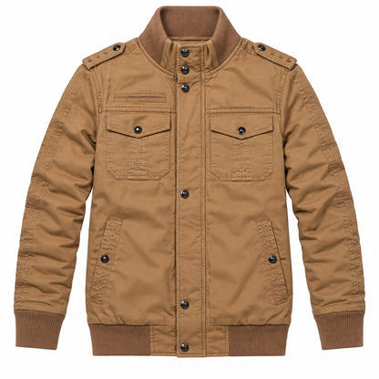 Men’s Khaki fleece-lined  hooded jacket