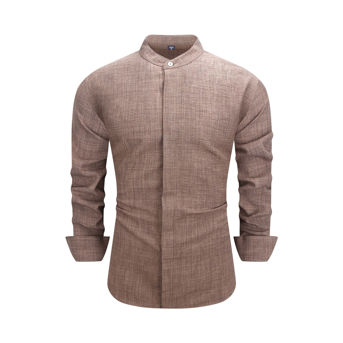 Men's  collar button-down shirt with hidden front opening, cotton-like texture long-sleeved shirt, loose and casual men's clothing wholesale (Copy)