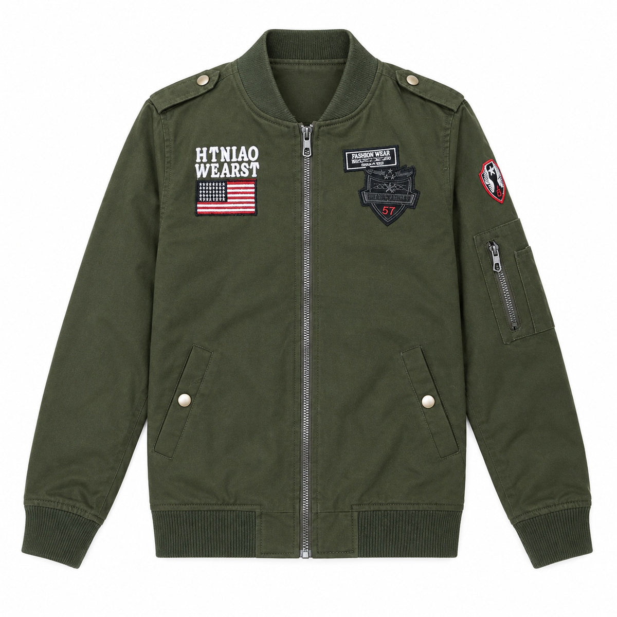 Men’s Dark Green "Air One" Military-Style Jacket