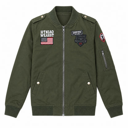 Men’s Dark Green "Air One" Military-Style Jacket