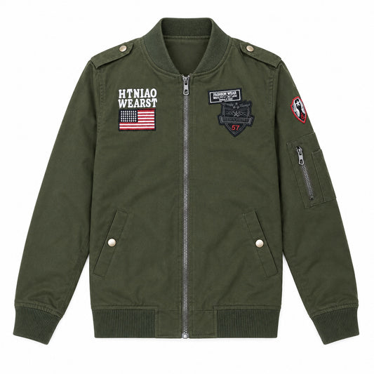 Men’s Dark Green "Air One" Military-Style Jacket