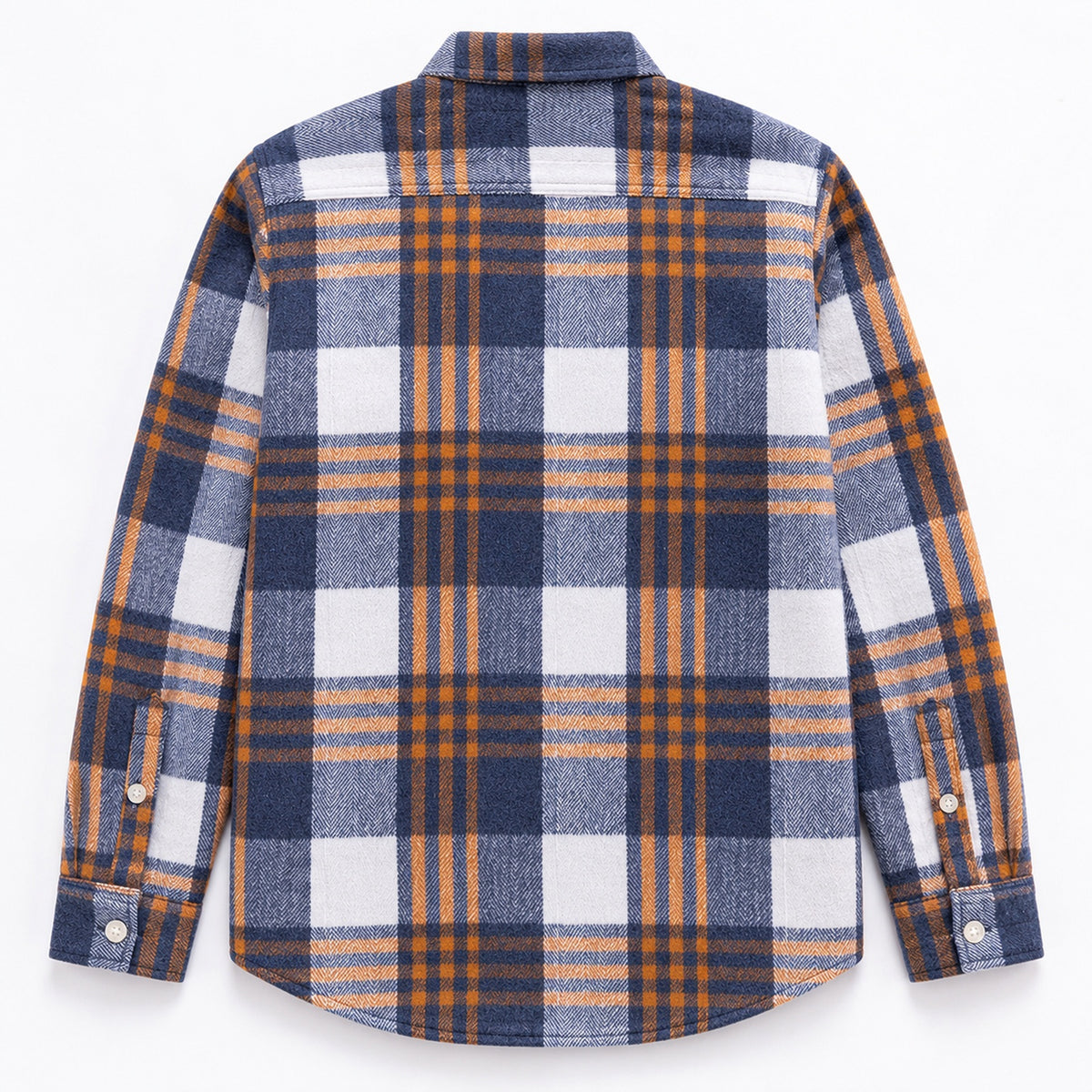 Men's Plus-Size Plaid Shirt, Fleece-Lined, Versatile Casual Fit, Cotton Long Sleeve for Young Men