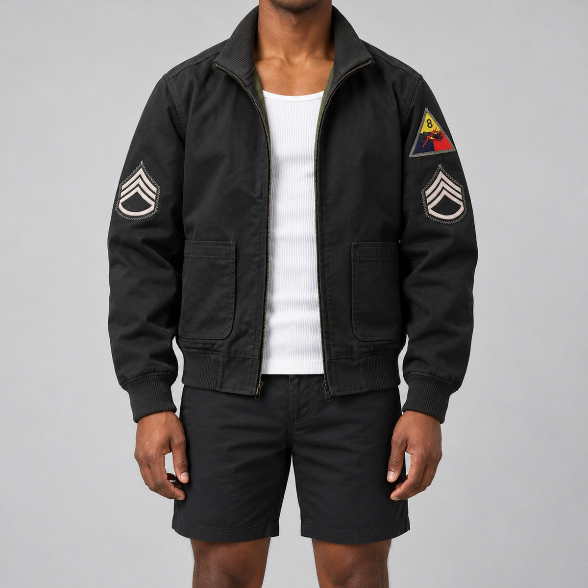 Men's Black Casual Plus Size Jacket
