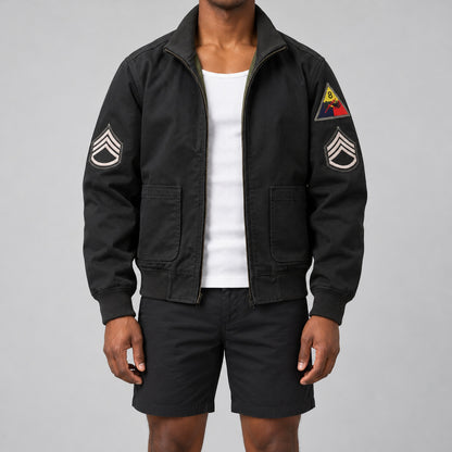 Men's Black Casual Plus Size Jacket