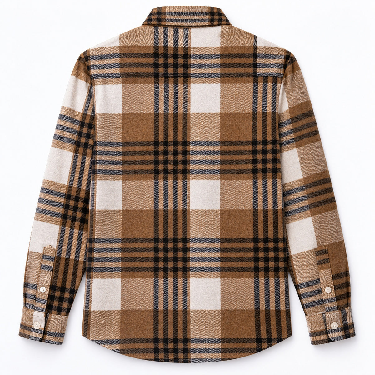 Men's Plus-Size Plaid Shirt, Fleece-Lined, Versatile Casual Fit, Cotton Long Sleeve for Young Men