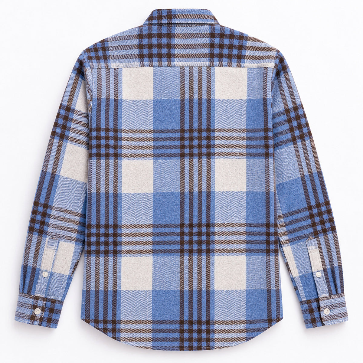 Men's Plus-Size Plaid Shirt, Fleece-Lined, Versatile Casual Fit, Cotton Long Sleeve for Young Men