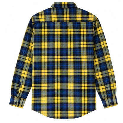 Men's Shirt - Plaid Long-Sleeved Shirt - Classic Ruffled Check Patterned Casual Cotton Men's Clothing Casual Export Shirt
