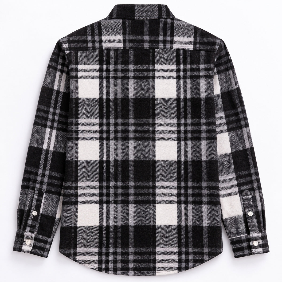 Men's Plus-Size Plaid Shirt, Fleece-Lined, Versatile Casual Fit, Cotton Long Sleeve for Young Men