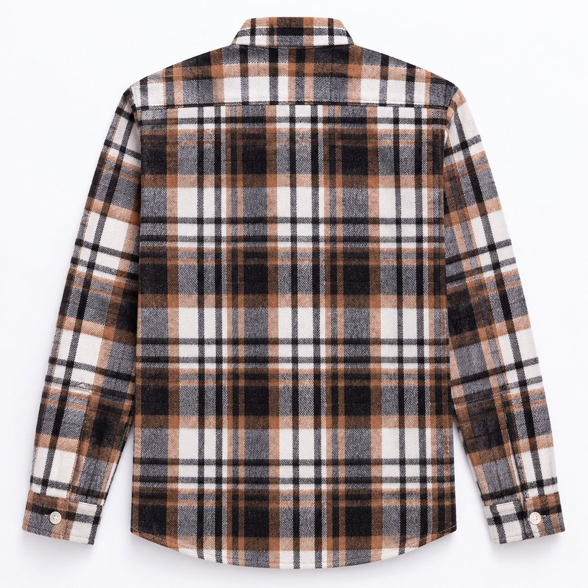 Men's Plus-Size Plaid Shirt, Fleece-Lined, Versatile Casual Fit, Cotton Long Sleeve for Young Men