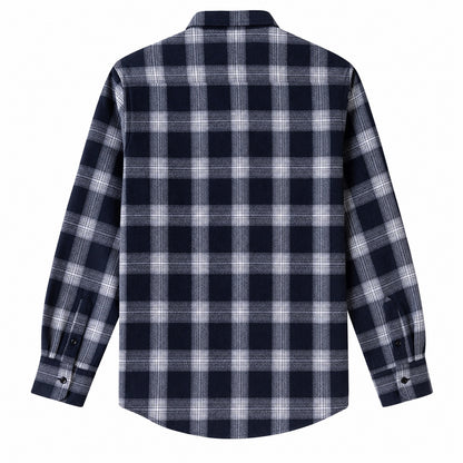 Men's Shirt - Plaid Long-Sleeved Shirt - Classic Ruffled Check Patterned Casual Cotton Men's Clothing Casual Export Shirt