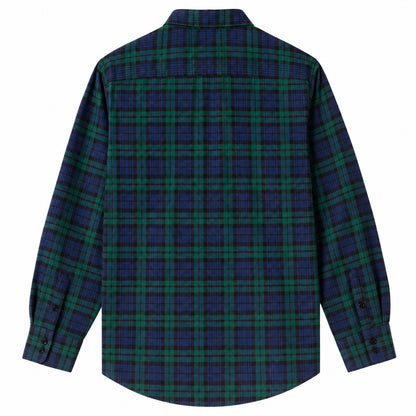 Men's Shirt - Plaid Long-Sleeved Shirt - Classic Ruffled Check Patterned Casual Cotton Men's Clothing Casual Export Shirt
