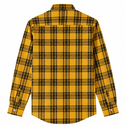Men's Shirt - Plaid Long-Sleeved Shirt - Classic Ruffled Check Patterned Casual Cotton Men's Clothing Casual Export Shirt