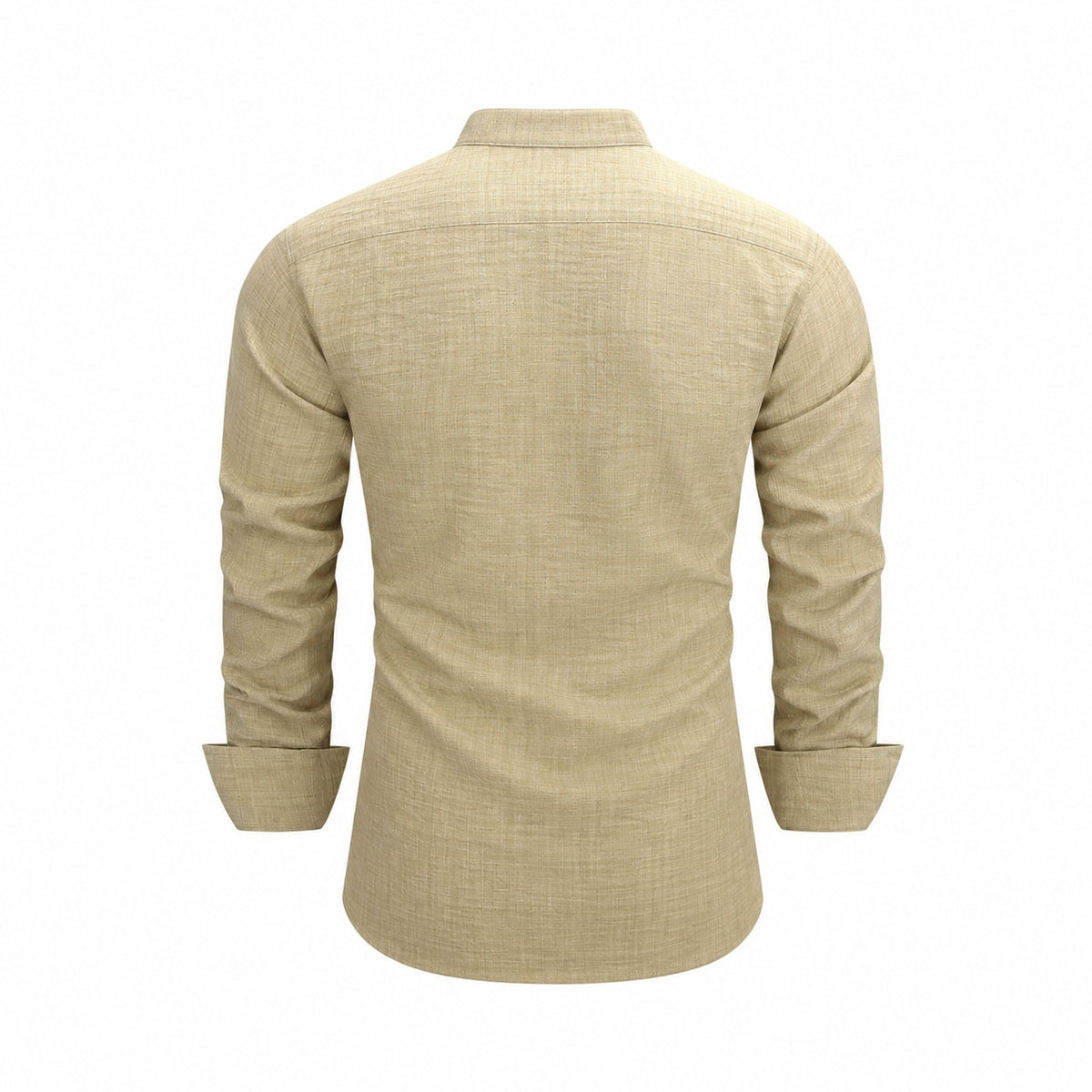 Men's  collar button-down shirt with hidden front opening, cotton-like texture long-sleeved shirt, loose and casual men's clothing wholesale