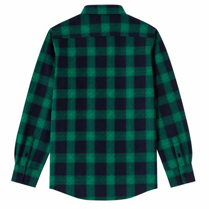 Men's Shirt - Plaid Long-Sleeved Shirt - Classic Ruffled Check Patterned Casual Cotton Men's Clothing Casual Export Shirt