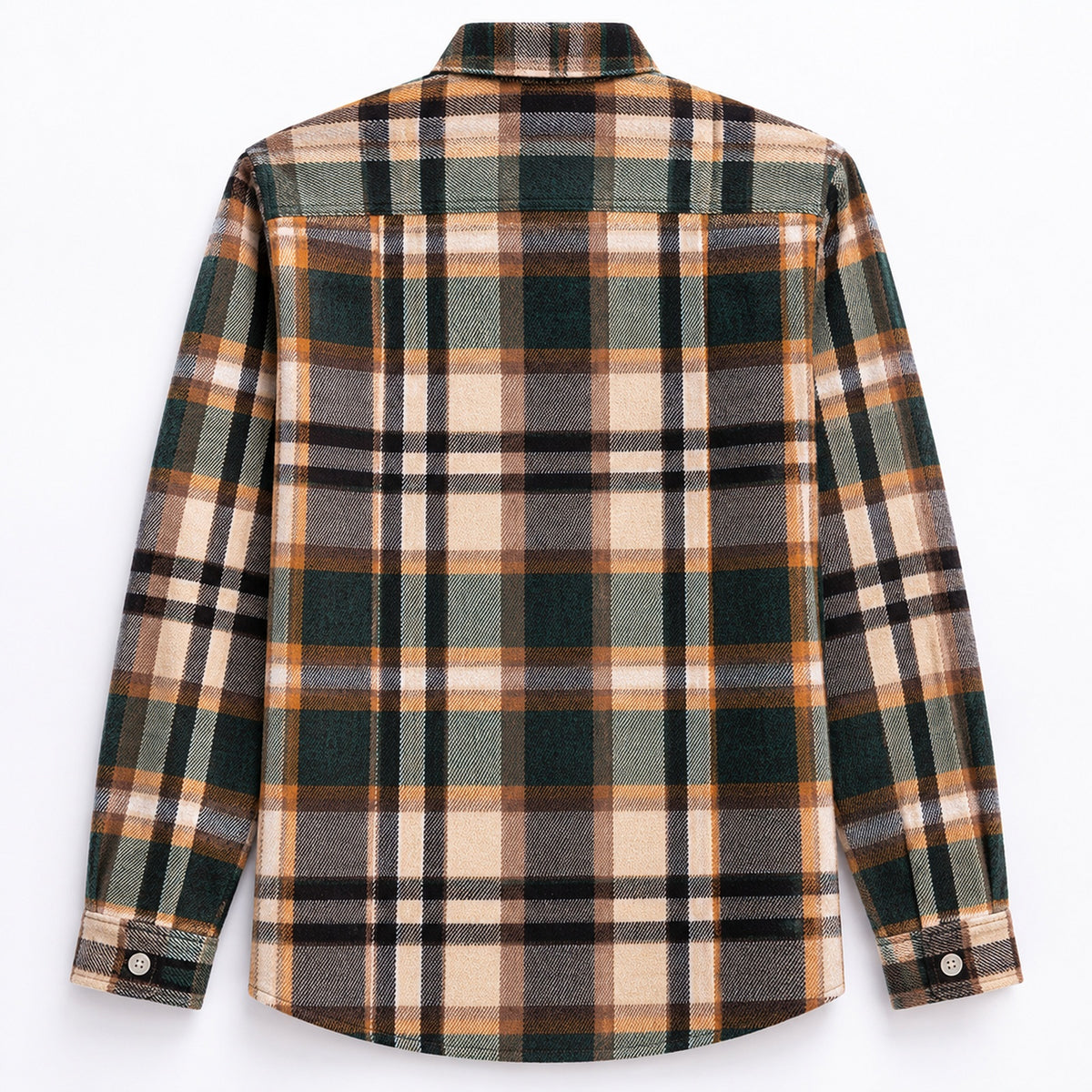 Men's Plus-Size Plaid Shirt, Fleece-Lined, Versatile Casual Fit, Cotton Long Sleeve for Young Men