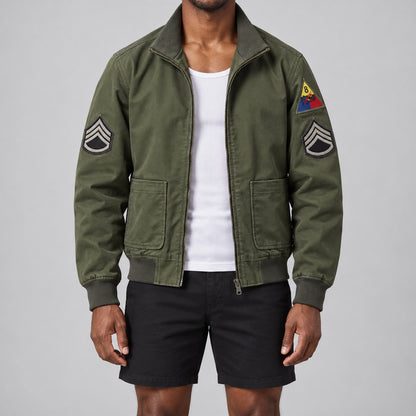 Men's Light Green Casual Plus Size Jacket