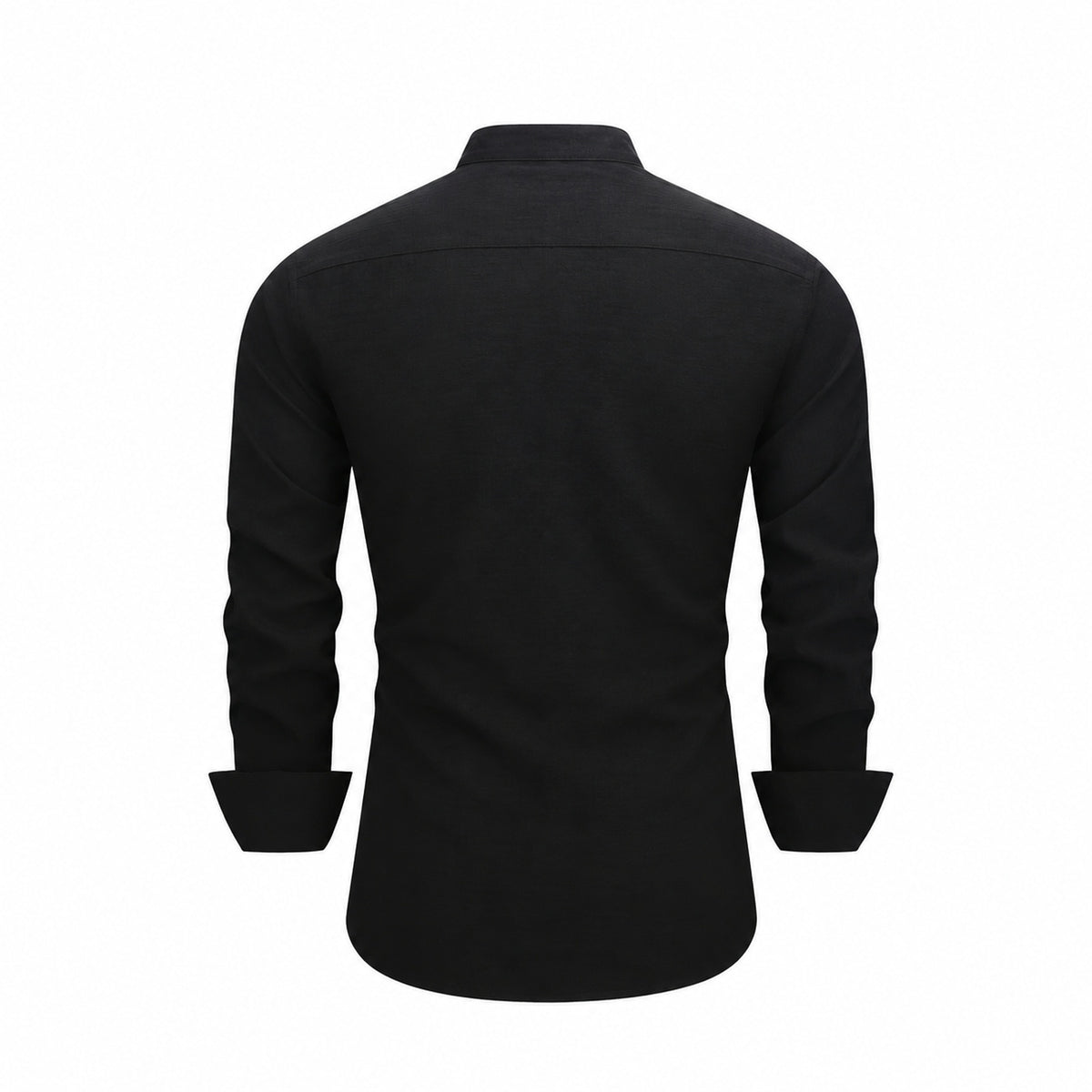Men's  collar button-down shirt with hidden front opening, cotton-like texture long-sleeved shirt, loose and casual men's clothing wholesale