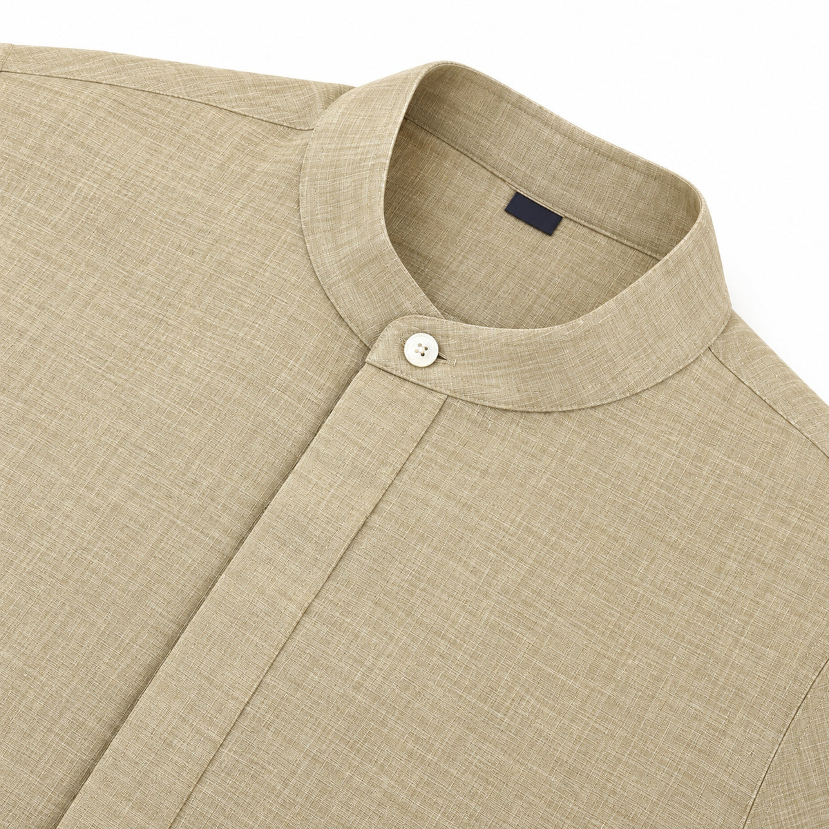 Men's  collar button-down shirt with hidden front opening, cotton-like texture long-sleeved shirt, loose and casual men's clothing wholesale