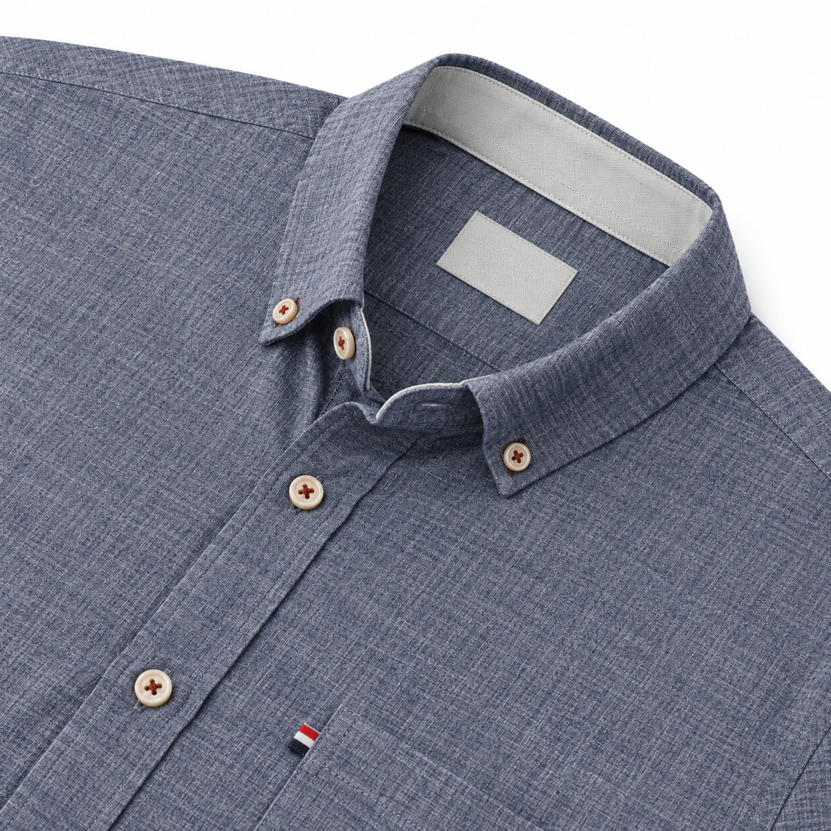 Cotton and linen men's long-sleeved shirt, solid color button-down men's shirt, breathable casual shirt