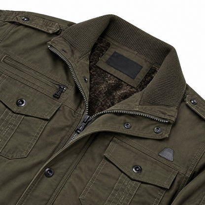 Men’s Army Green fleece-lined  hooded jacket