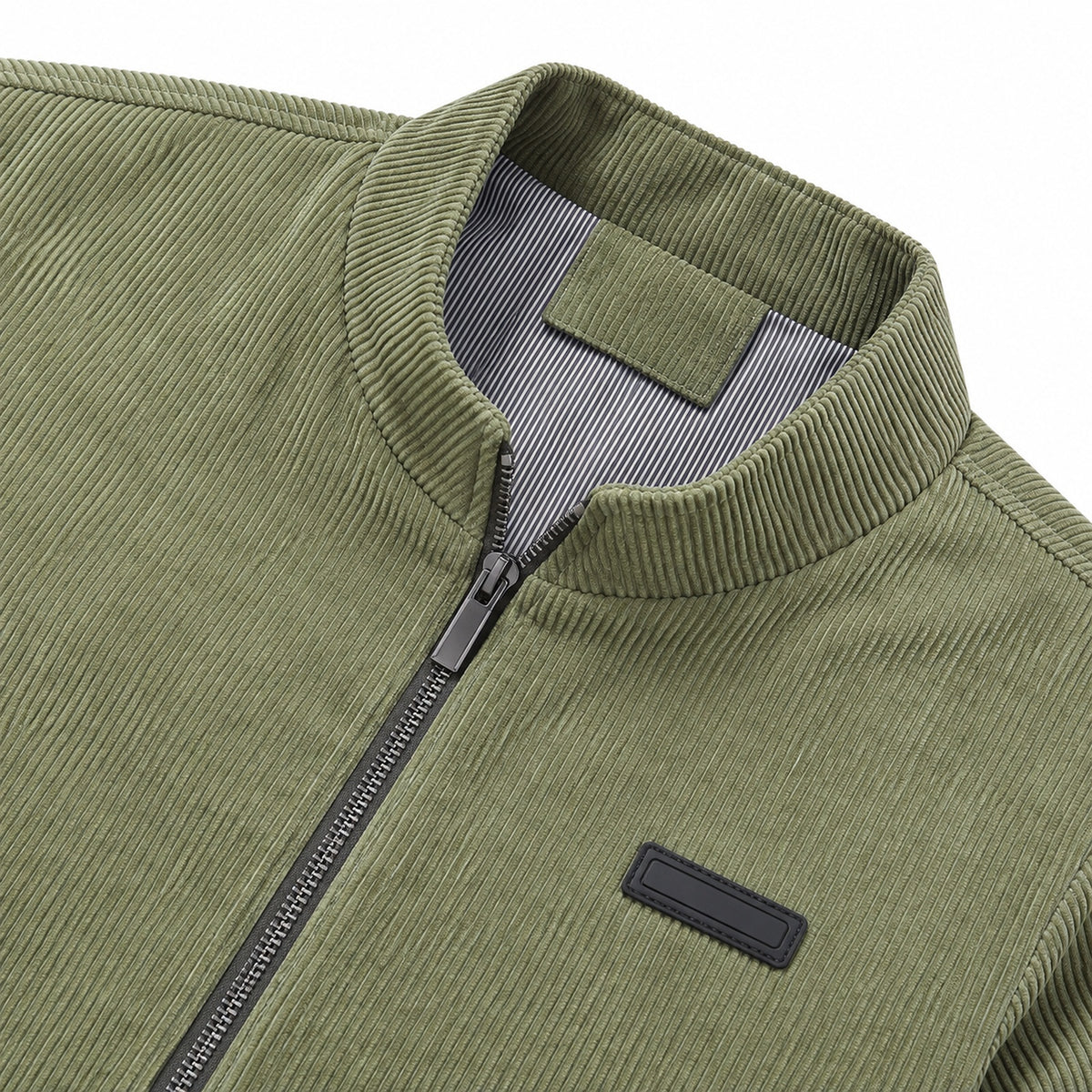 Men's Light Green Stand Collar Loose Casual Jacket