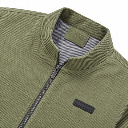 Men's Light Green Stand Collar Loose Casual Jacket