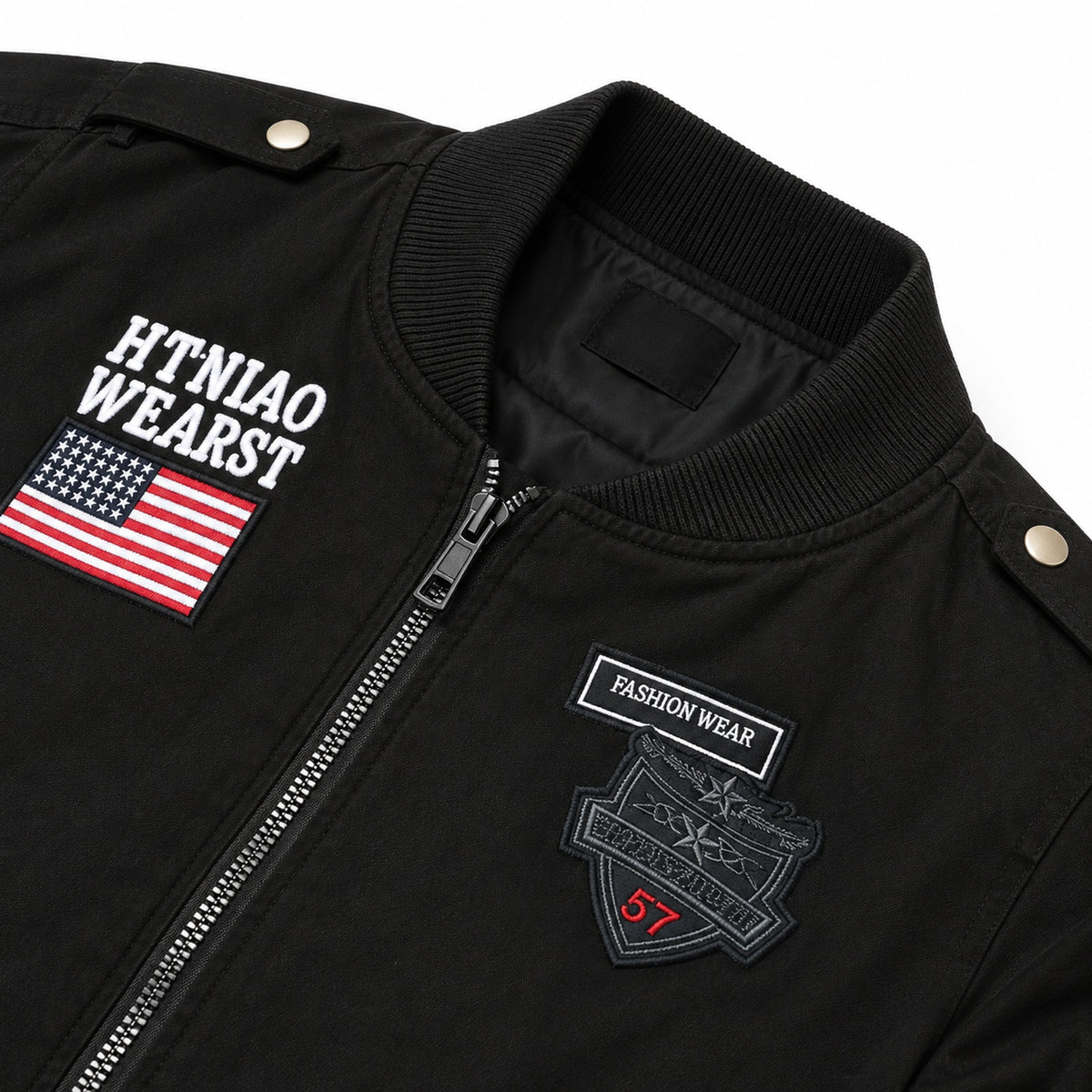 Men’s Black "Air One" Military-Style Jacket