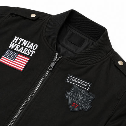 Men’s Black "Air One" Military-Style Jacket
