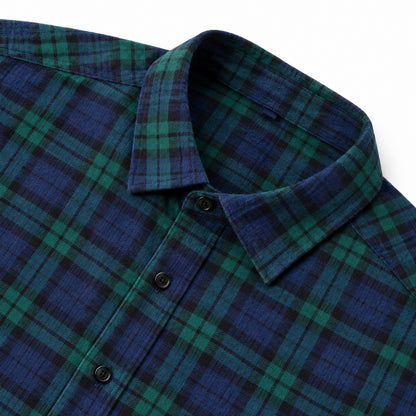 Men's Shirt - Plaid Long-Sleeved Shirt - Classic Ruffled Check Patterned Casual Cotton Men's Clothing Casual Export Shirt