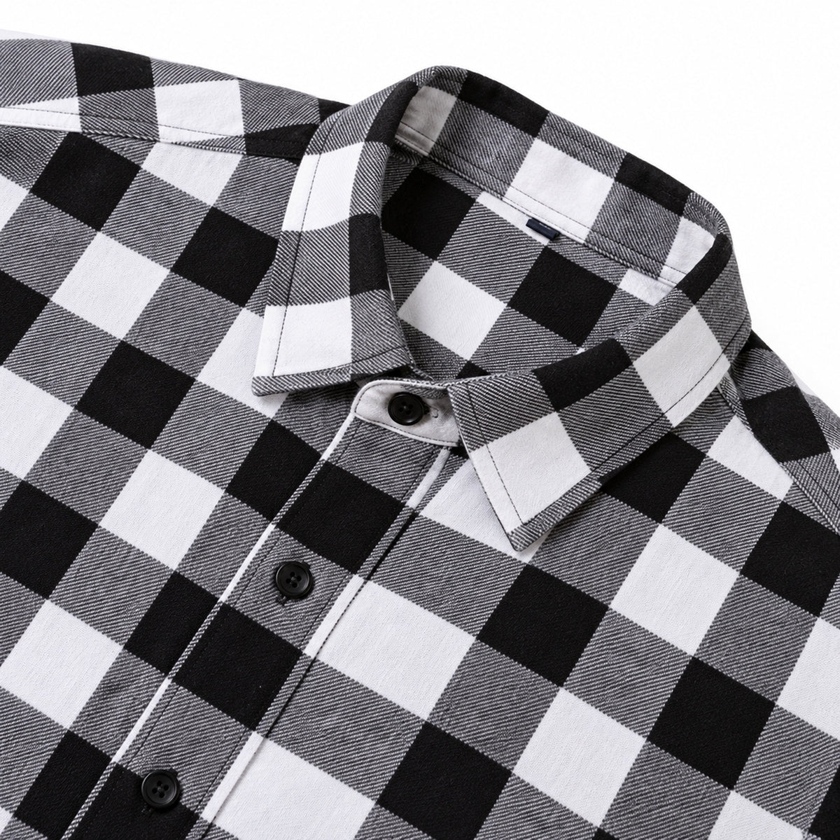 Men's Shirt - Plaid Long-Sleeved Shirt - Classic Ruffled Check Patterned Casual Cotton Men's Clothing Casual Export Shirt