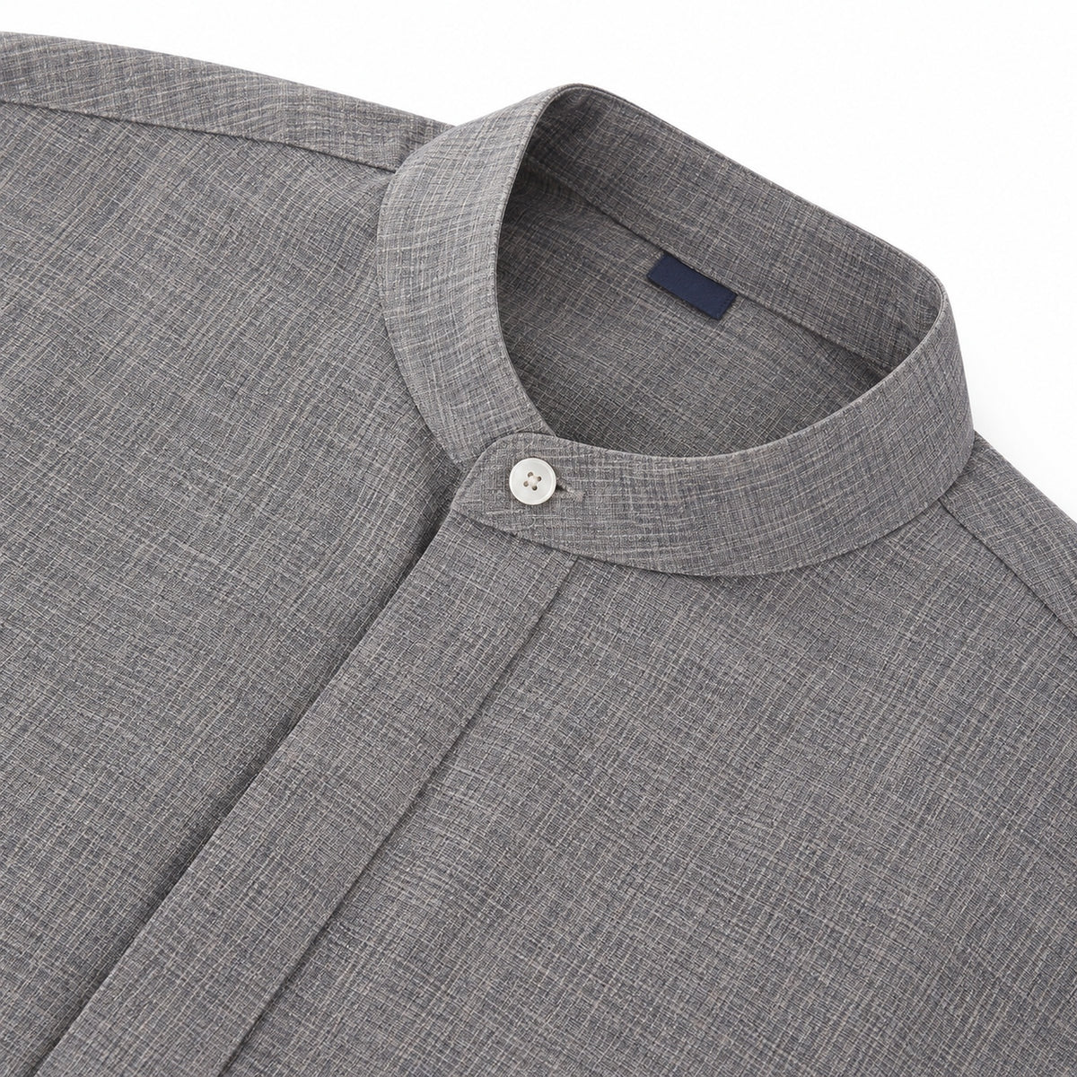 Men's  collar button-down shirt with hidden front opening, cotton-like texture long-sleeved shirt, loose and casual men's clothing wholesale