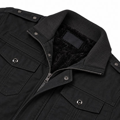 Men’s black fleece-lined  hooded jacket