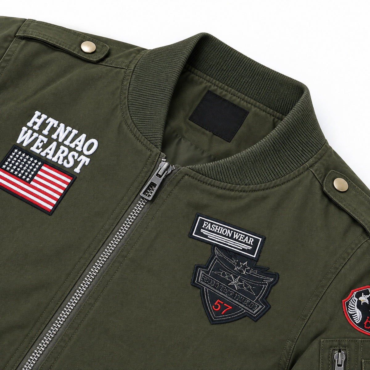 Men’s Dark Green "Air One" Military-Style Jacket