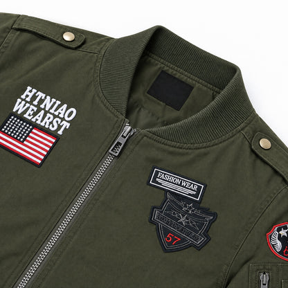 Men’s Dark Green "Air One" Military-Style Jacket