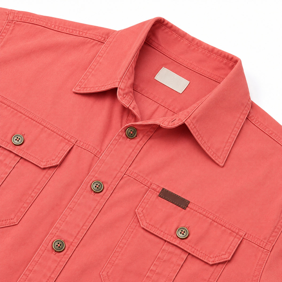 Men's Red Cotton Long-Sleeved Jacket