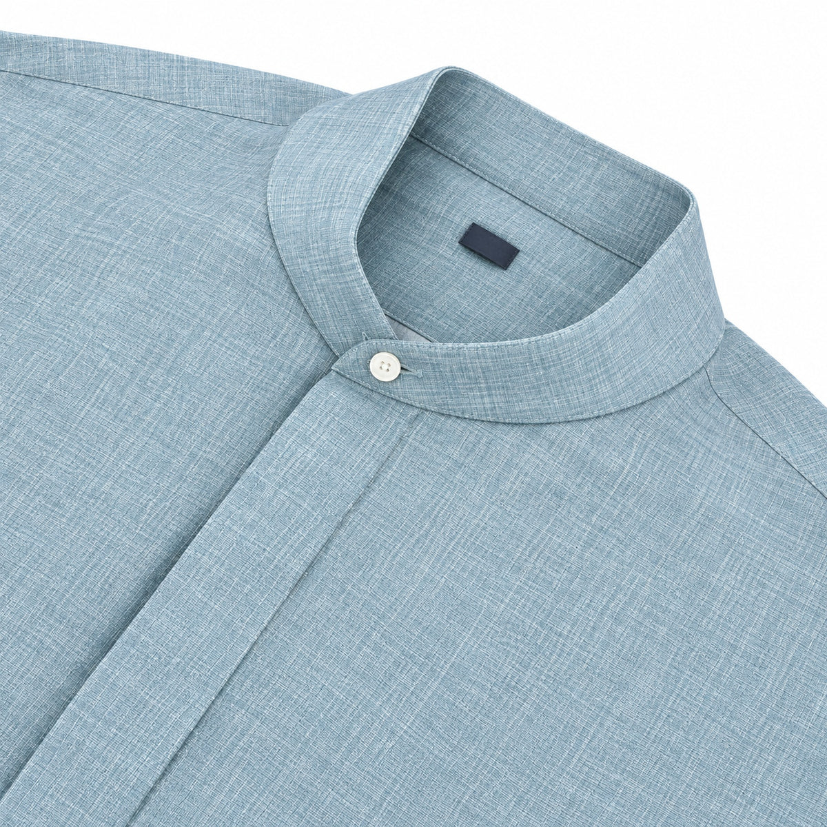 Men's  collar button-down shirt with hidden front opening, cotton-like texture long-sleeved shirt, loose and casual men's clothing wholesale