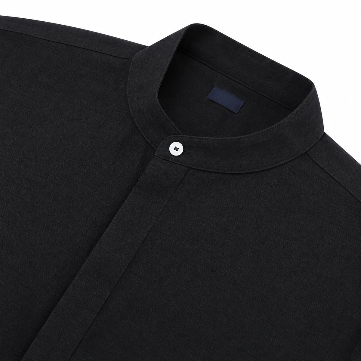 Men's  collar button-down shirt with hidden front opening, cotton-like texture long-sleeved shirt, loose and casual men's clothing wholesale