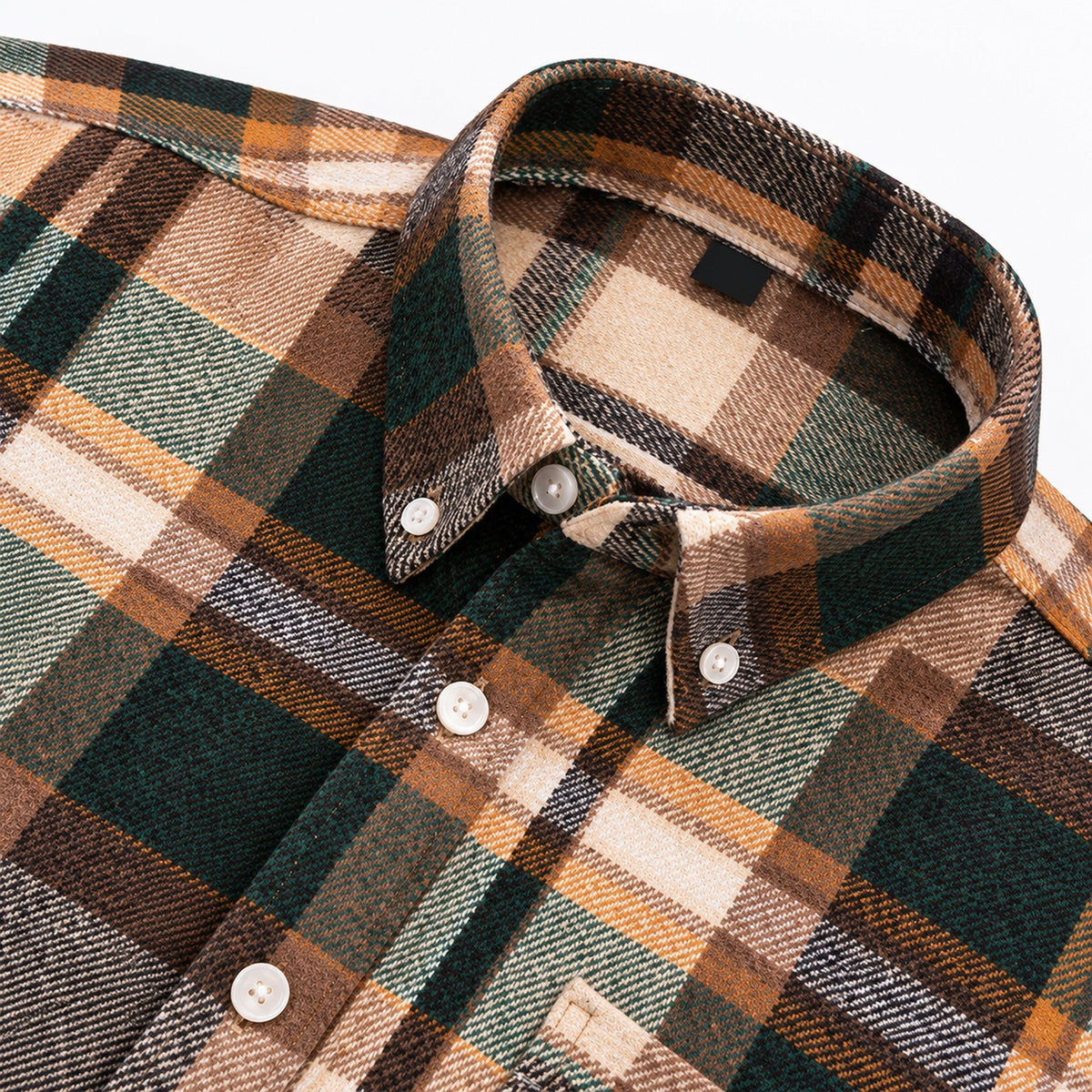 Men's Plus-Size Plaid Shirt, Fleece-Lined, Versatile Casual Fit, Cotton Long Sleeve for Young Men