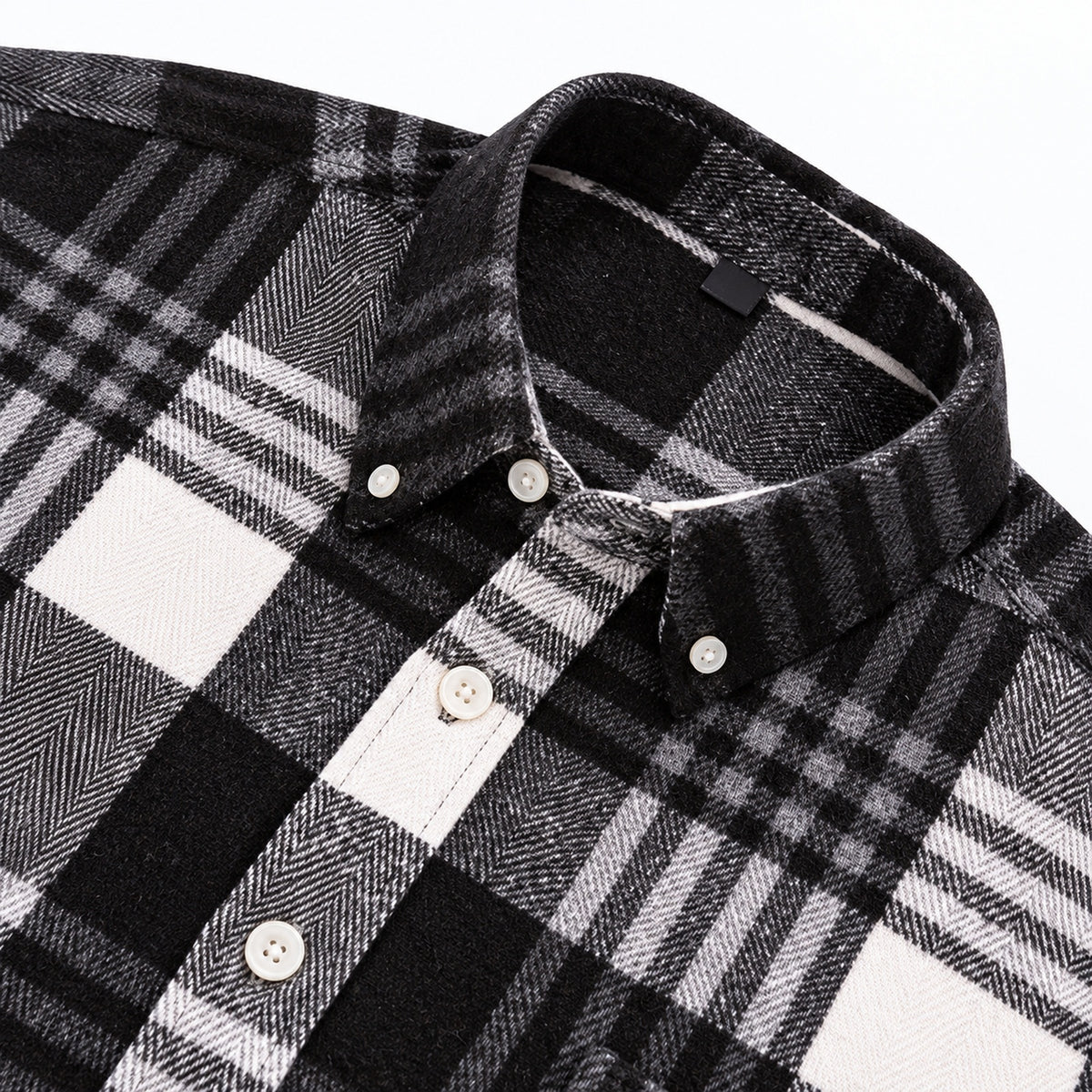 Men's Plus-Size Plaid Shirt, Fleece-Lined, Versatile Casual Fit, Cotton Long Sleeve for Young Men