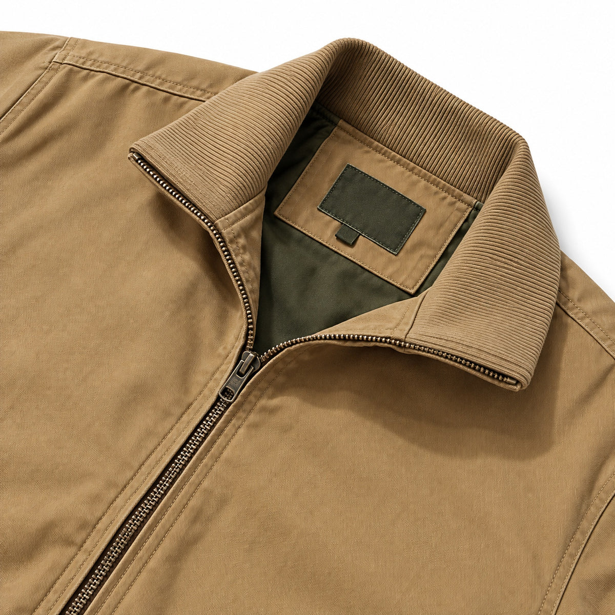 Men's Khaki Casual Plus Size Jacket