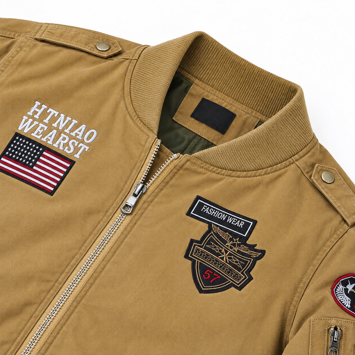 Men’s Khaki "Air One" Military-Style Jacket