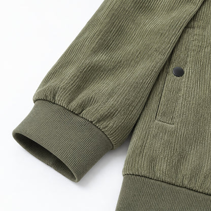 Men's Light Green Stand Collar Loose Casual Jacket