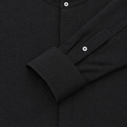 Men's  collar button-down shirt with hidden front opening, cotton-like texture long-sleeved shirt, loose and casual men's clothing wholesale